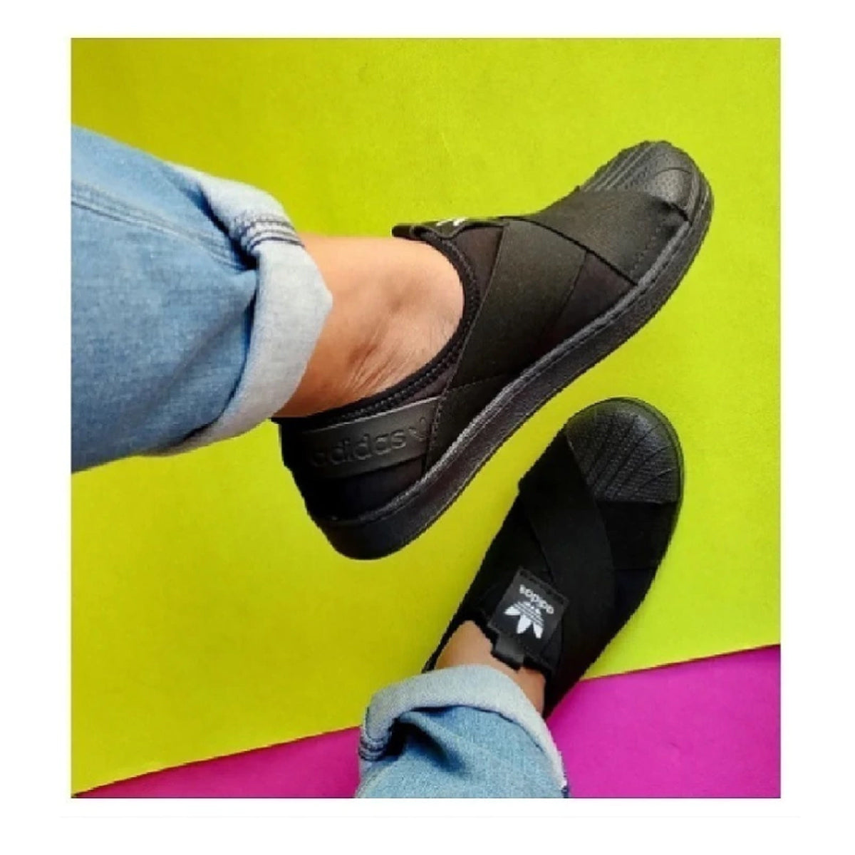Tenis Feminino SuperStar Slip On Adidas Black