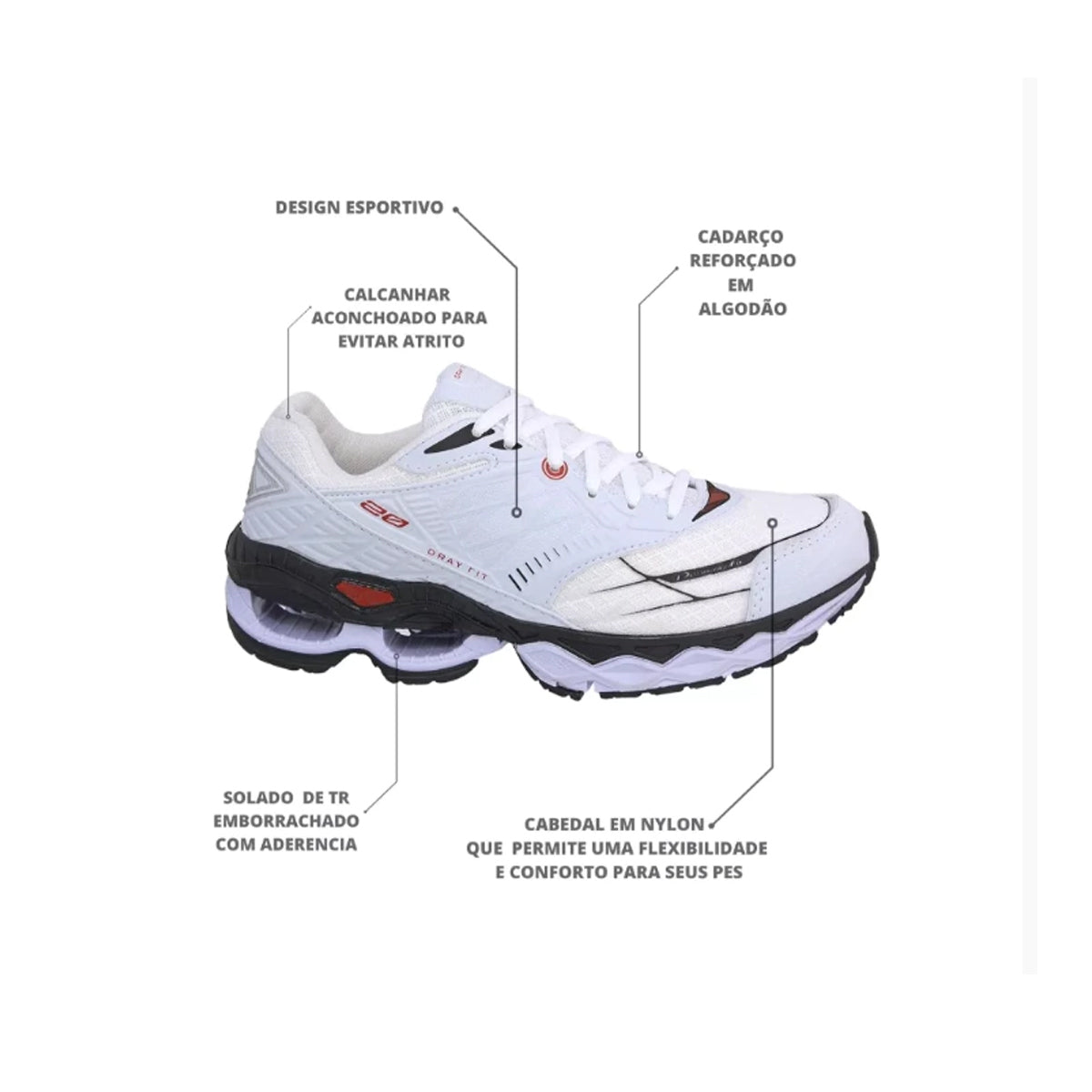 Tênis Mizuno Creation 20 Branco Preto